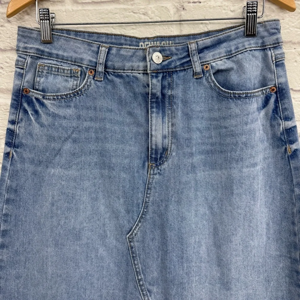 Rewash Denim High Slit Maxi Skirt Size 11/30 Medium Wash Frayed Hem J19174AG2
